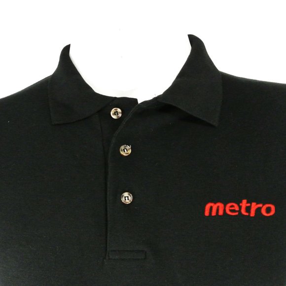 METRO Grocery Store Employee Uniform Polo Shirt Black NEW Size S Small - Picture 3 of 6